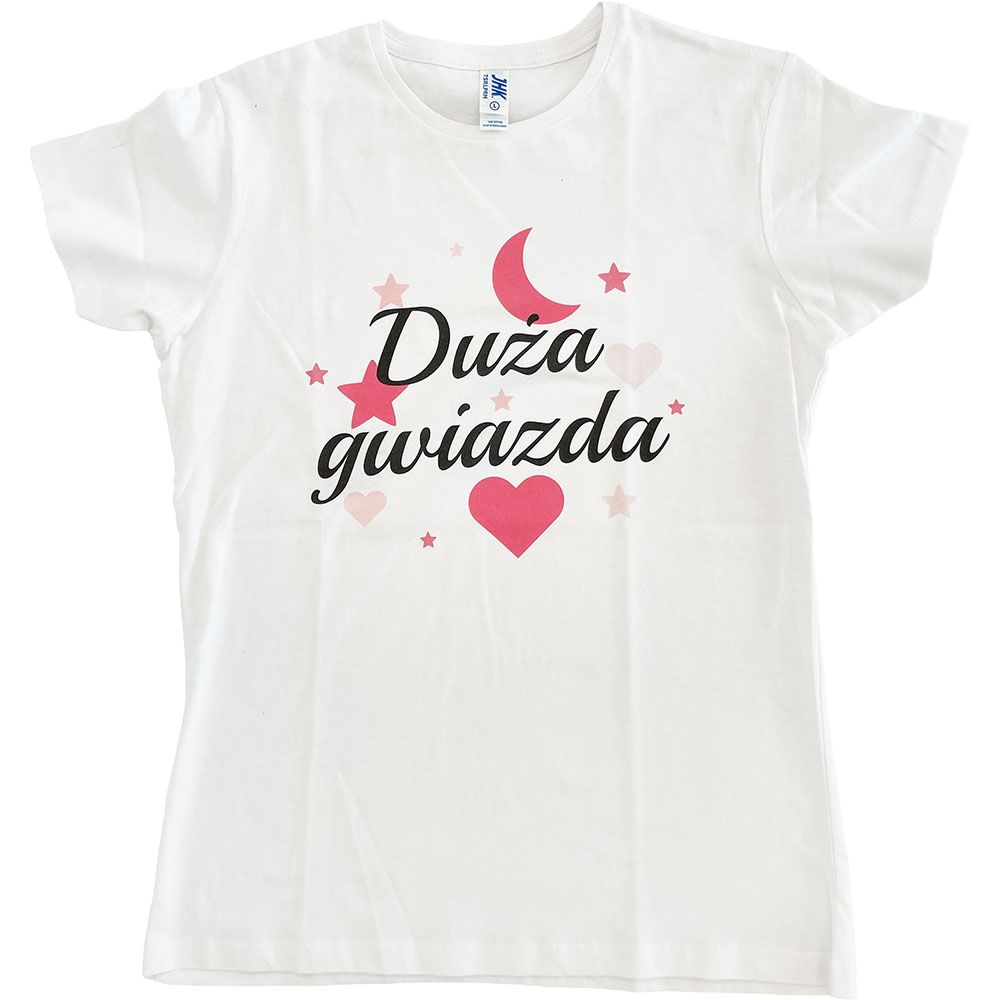 koszulka biała damska duża gwiazda L