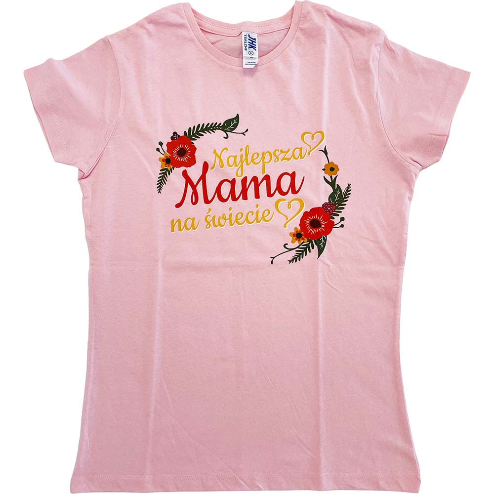 Koszulka damska różowa jasna Najlepsza mama na świecie