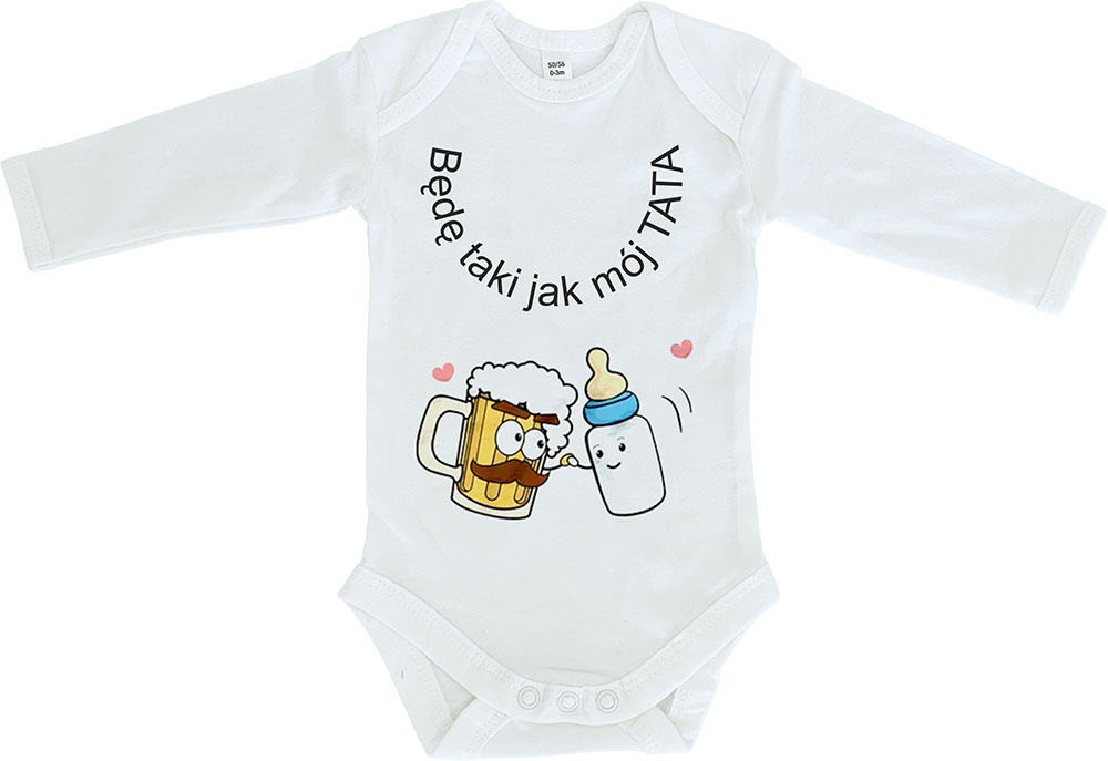 body dziecięce z długim rękawem z własnym nadrukiem