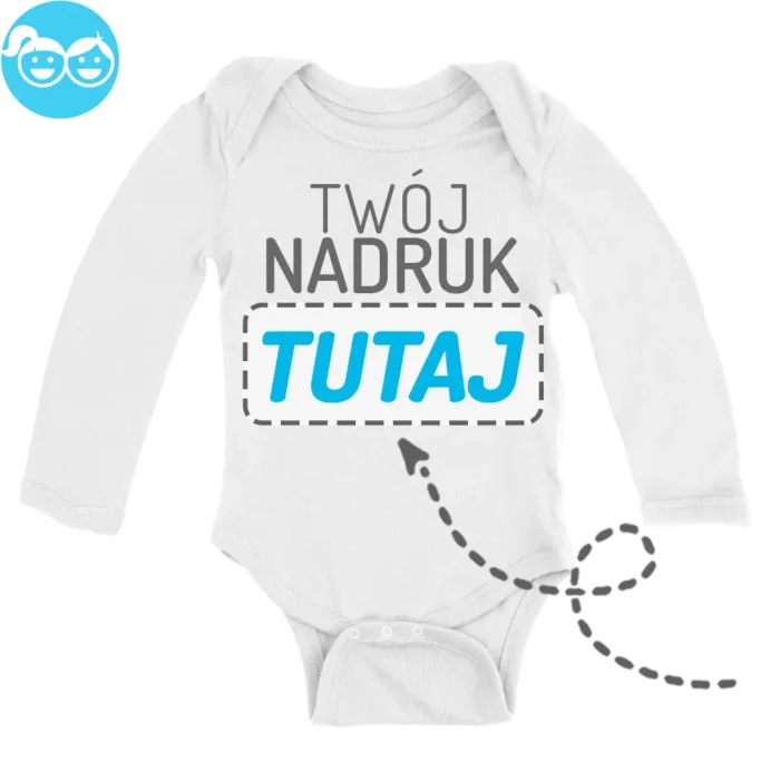 body dziecięce z długim rękawem z własnym nadrukiem, główna grafika