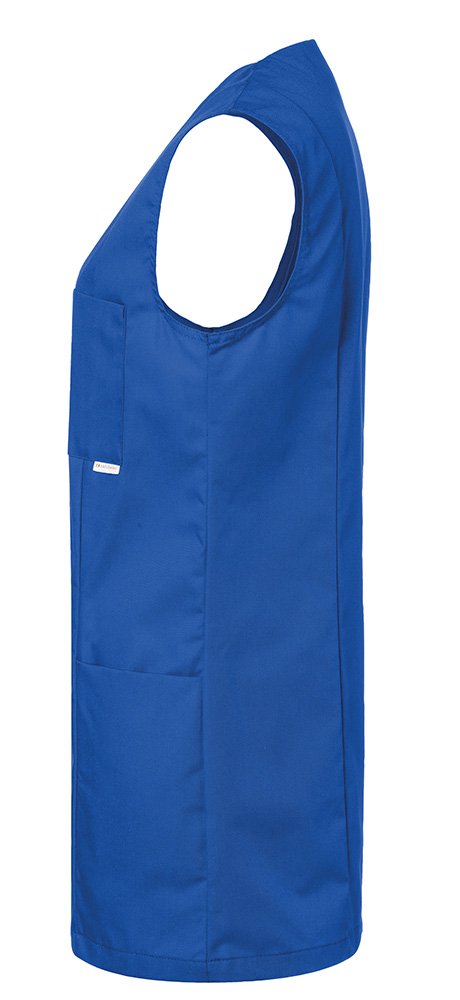 tunika damska rozpinana, bez rękawów, widok z boku