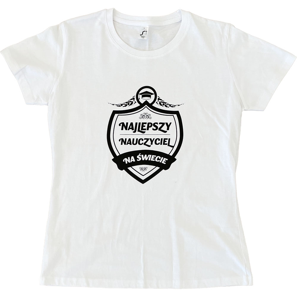Koszulka damska biała Najlepszy nauczyciel na świecie XL