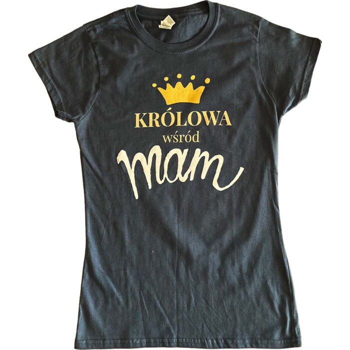 Koszulka damska indygo Królowa wśród mam S