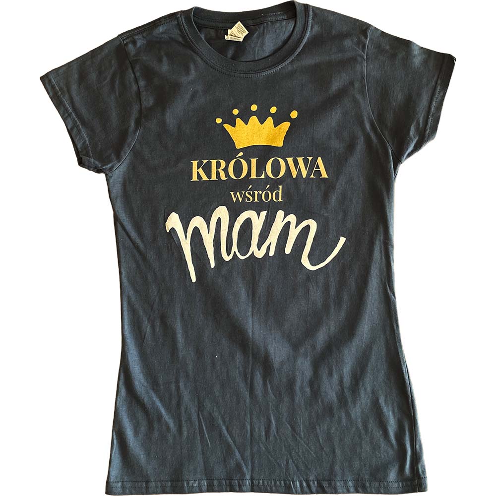 Koszulka damska indygo Królowa wśród mam S