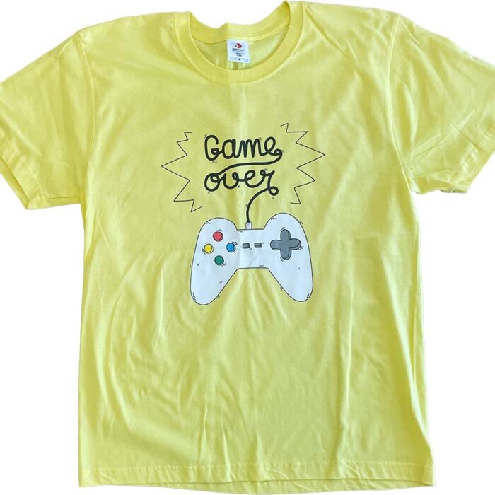 Koszulka męska żółta Game over M