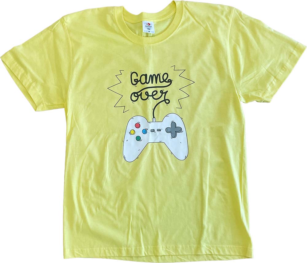 Koszulka męska żółta Game over M