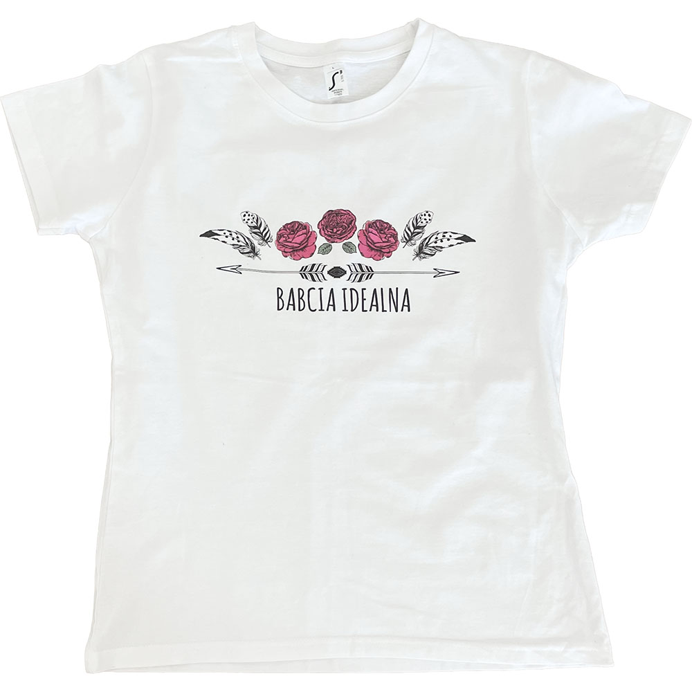 Koszulka damska Babcia idealna biała L