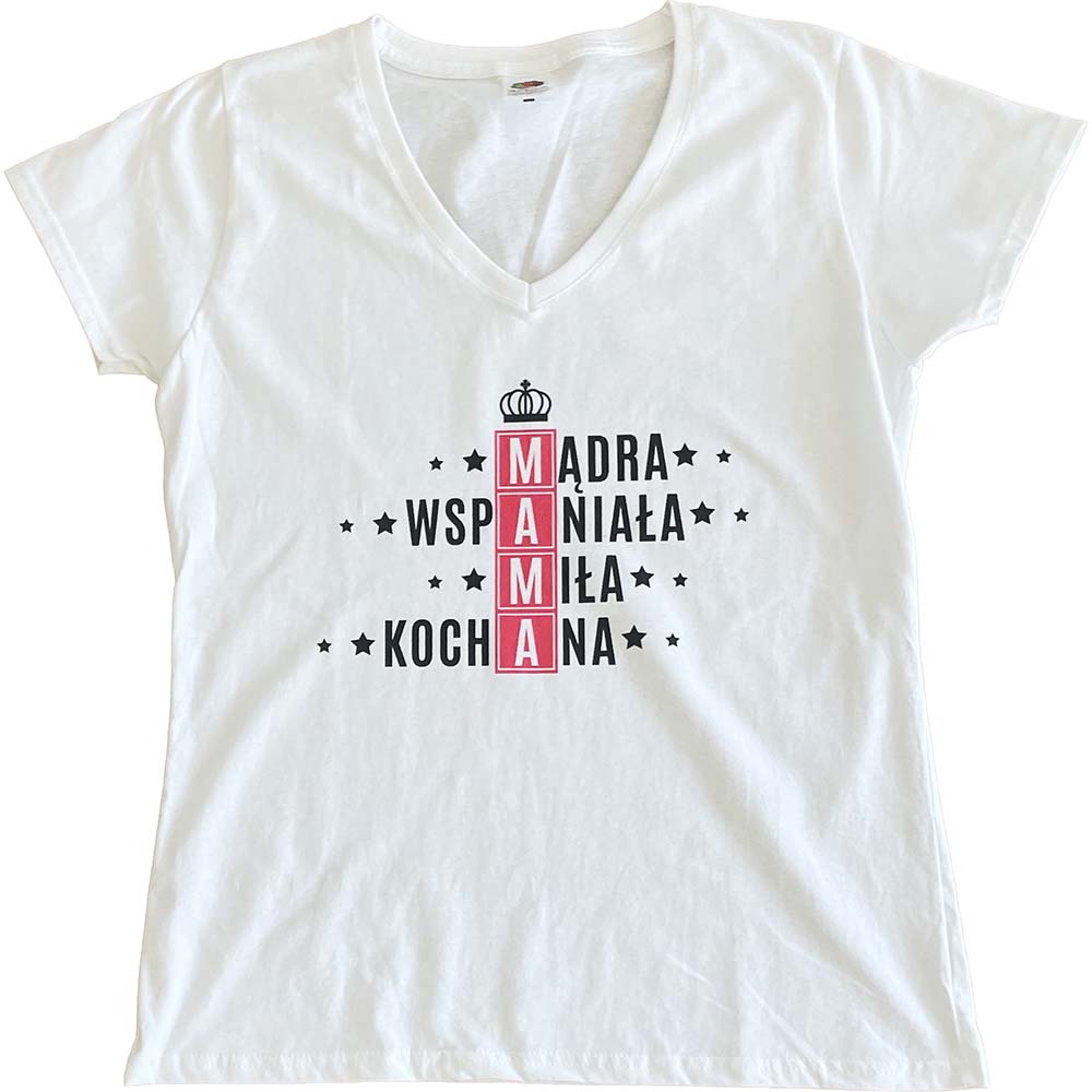 Koszulka damska Mama mądra...kochana (krzyżówka) L