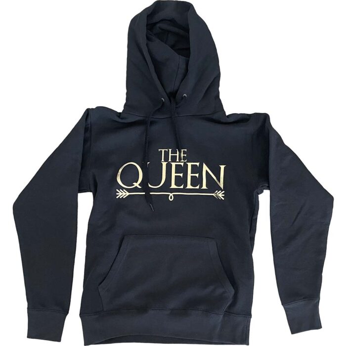 Bluza damska z kapturem Queen złoty napis premium M