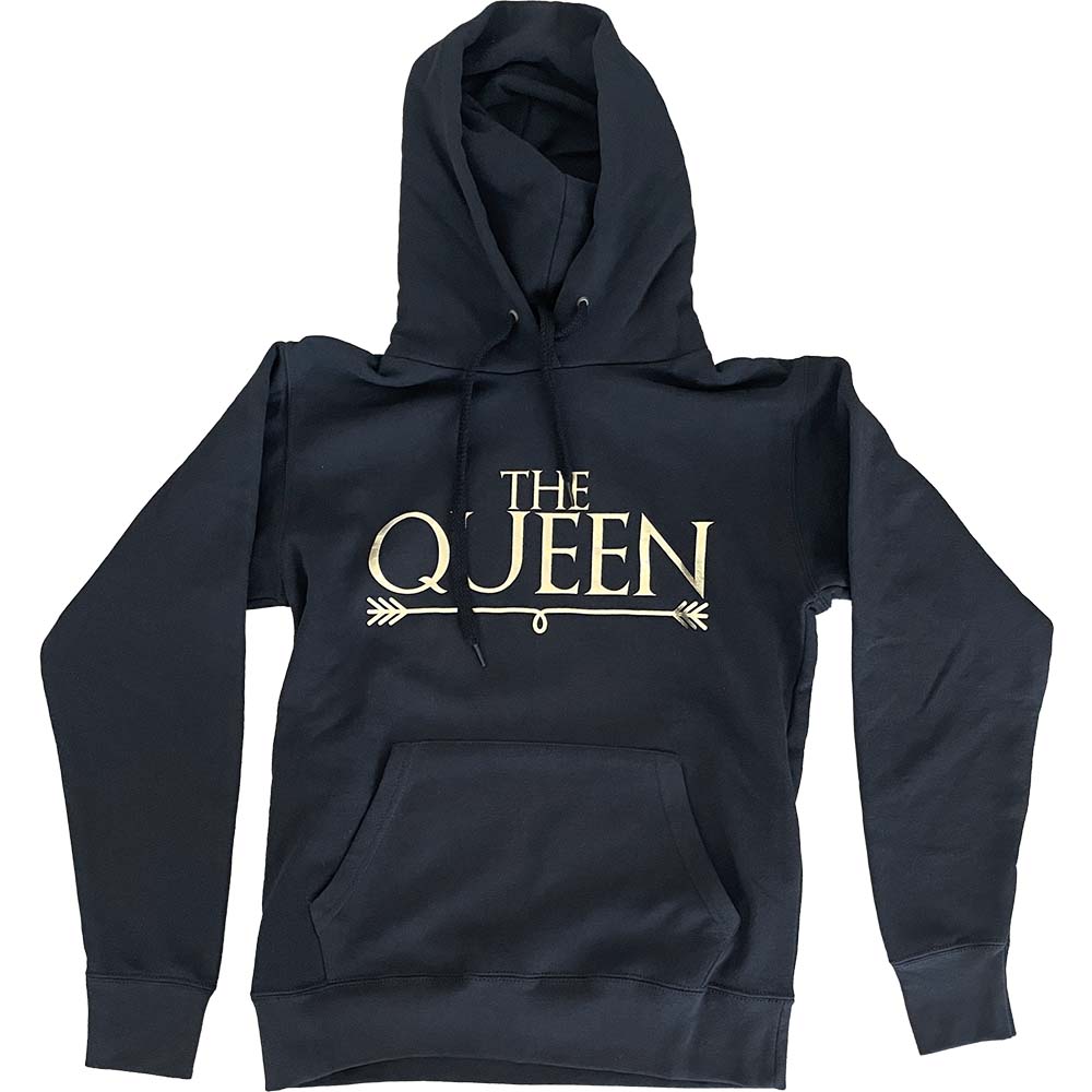 Bluza damska z kapturem Queen złoty napis premium M