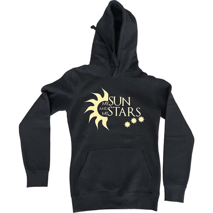 Bluza damska z kapturem Suń and Stars czarna premium XS