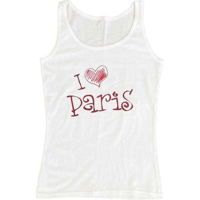 Top damski I love Paris biały S