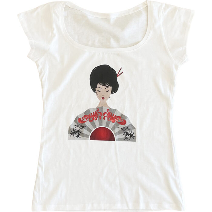 Koszulka damska biała Gejsza S