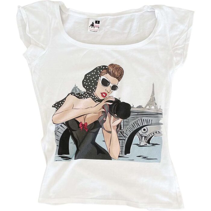 Koszulka damska Dama z aparatem biała S