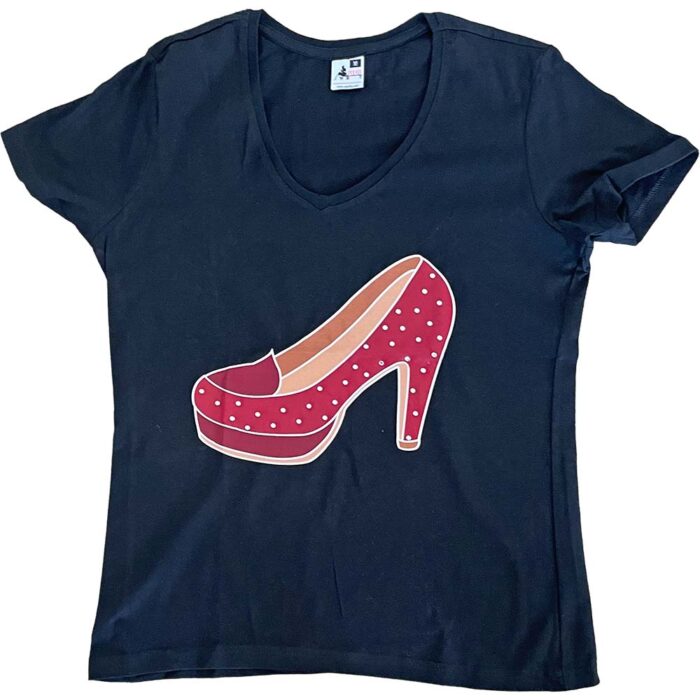 Koszulka damska czarna Czerwony but M