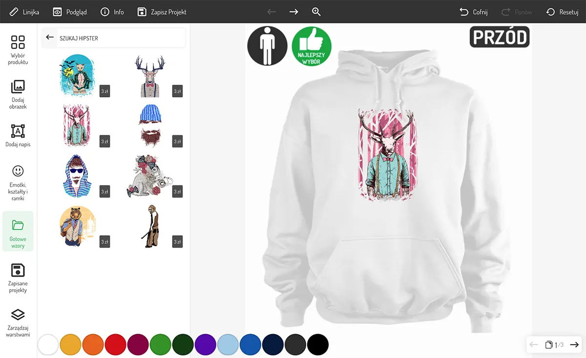 Kreator — gotowe szablony, ramki, emotikony i wzory geometryczne