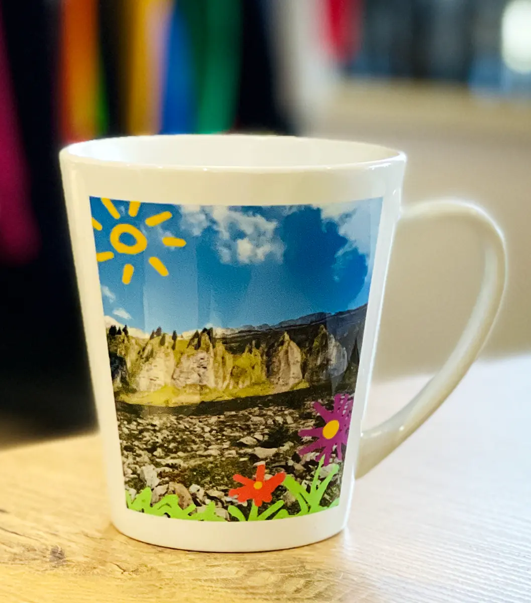 kubek latte 300 ml z nadrukowanym zdjęciem gór