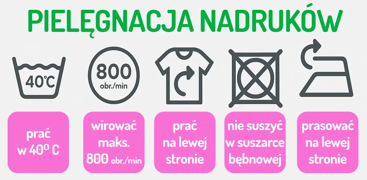 Ikony pielęgnacji nadruków na koszulkach dla par