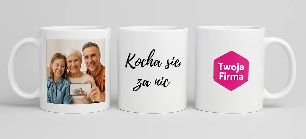 Jakie nadruki na kubek z własnym nadrukiem: zdjęcie, cytat/dedykacja i kubek firmowy z logo