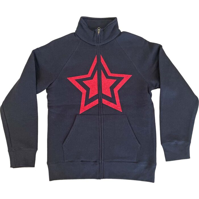 Bluza damska ze stójką rozpinana czarna Gwiazda S