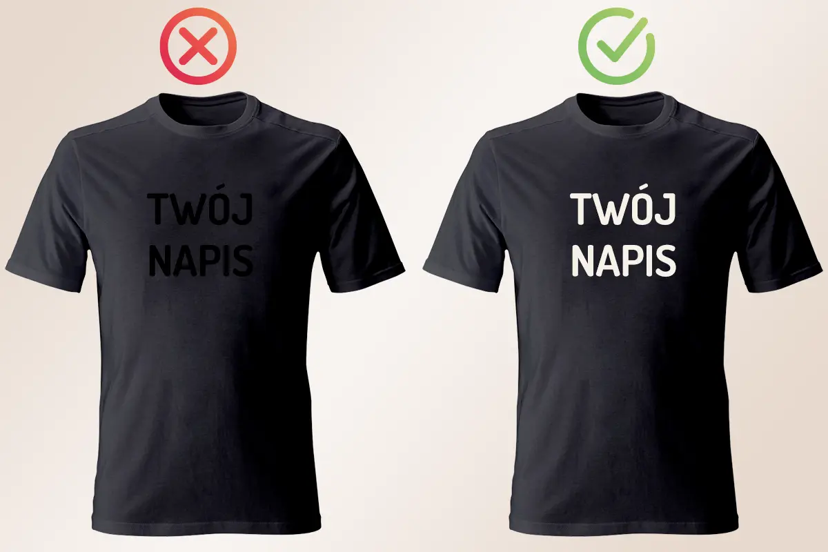 Błędy przy projektowaniu koszulki - zbyt mały kontrast