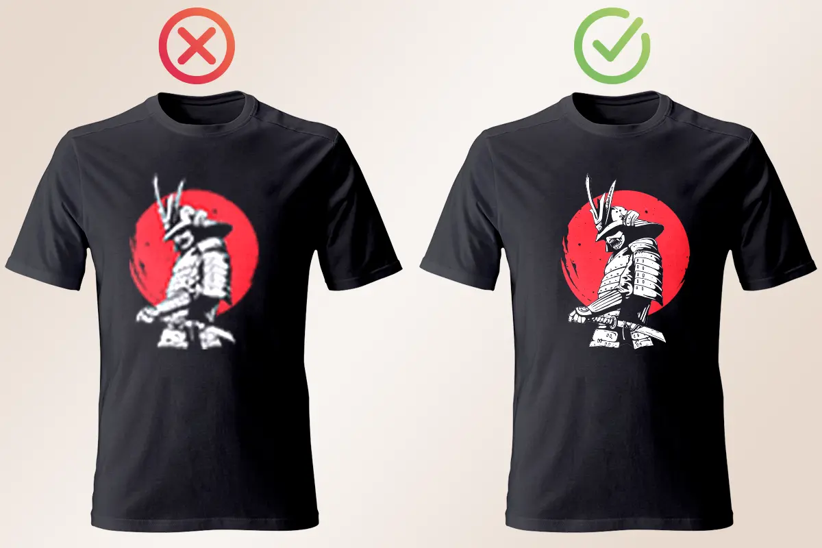 Błędy przy projektowaniu koszulki - zbyt mała rozdzielczość pliku