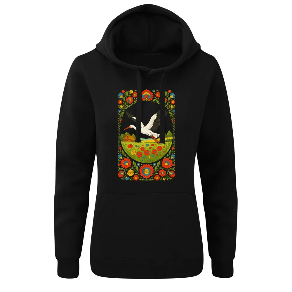 Bluza damska z kapturem BOCIAN