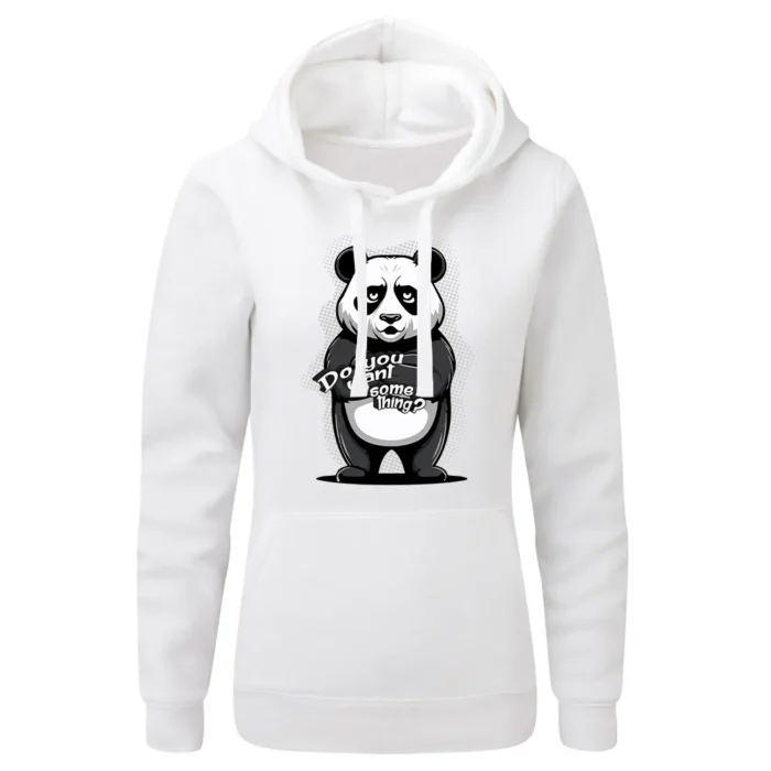 Bluza damska z kapturem PANDA DO YOU WANT SOMETHING