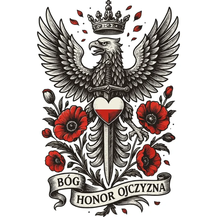 Bluza męska z kapturem Bóg honor ojczyzna