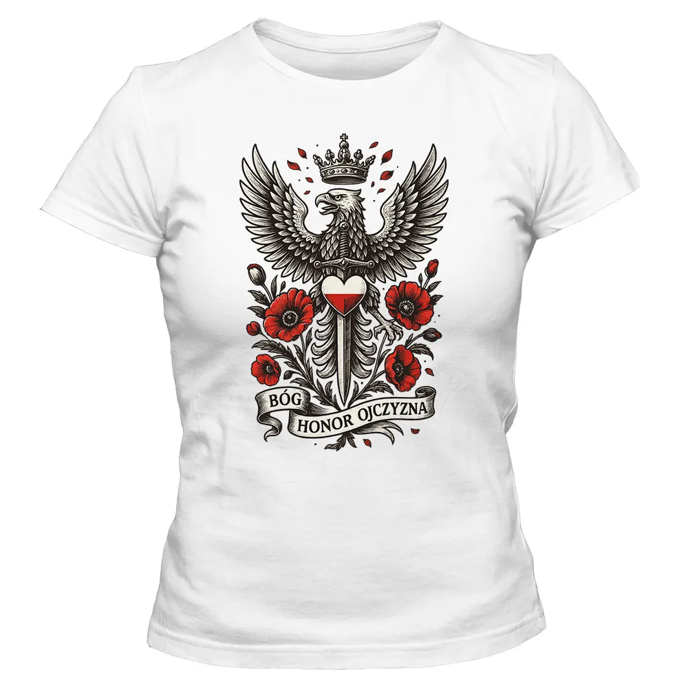 Koszulka damska Bóg honor ojczyzna