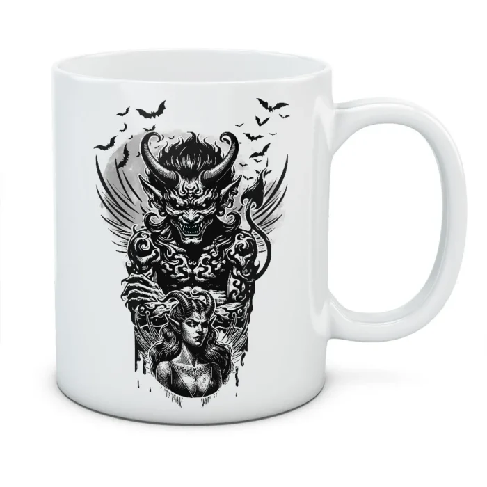 Kubek Demon i jego oblubienica - kolor biały