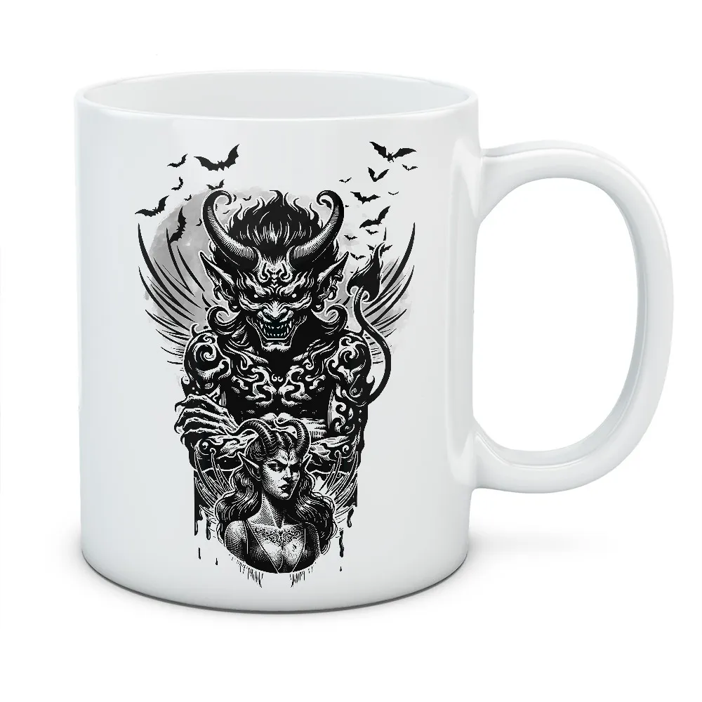 Kubek Demon i jego oblubienica - kolor biały