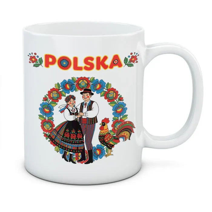 Kubek Folk Polska - kolor biały