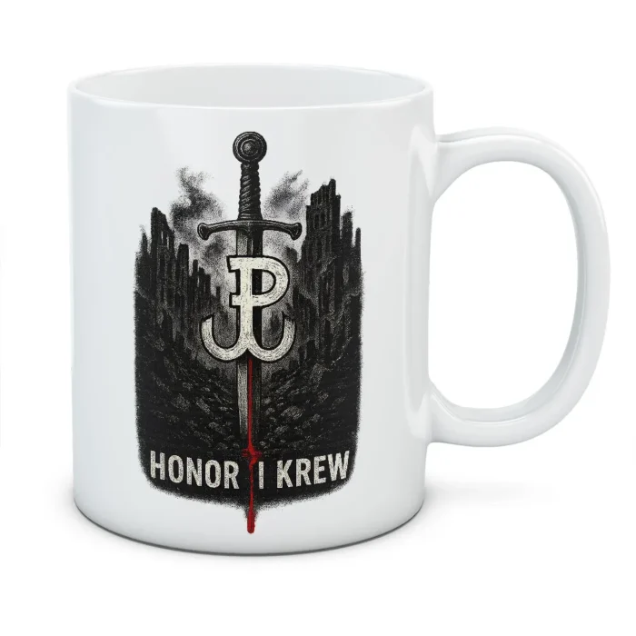 Kubek Honor i krew - kolor biały
