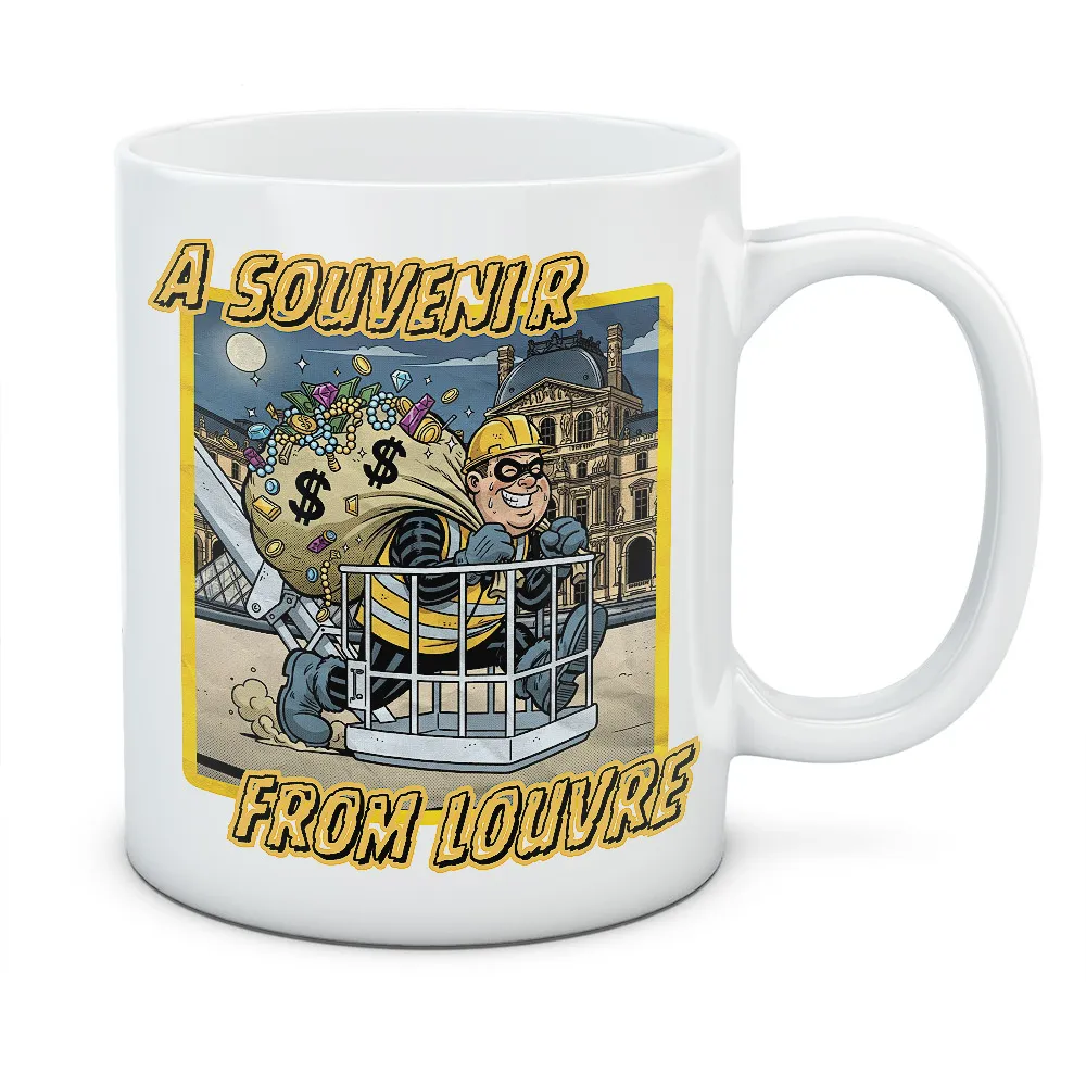 Kubek Pamiątka z Luwru - kolor biały