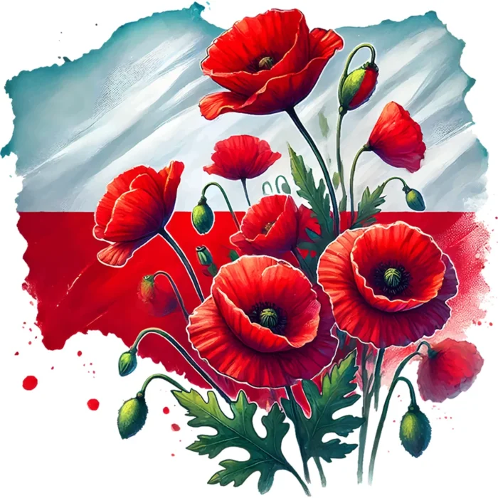 Kubek Polskie maki - kolor biały