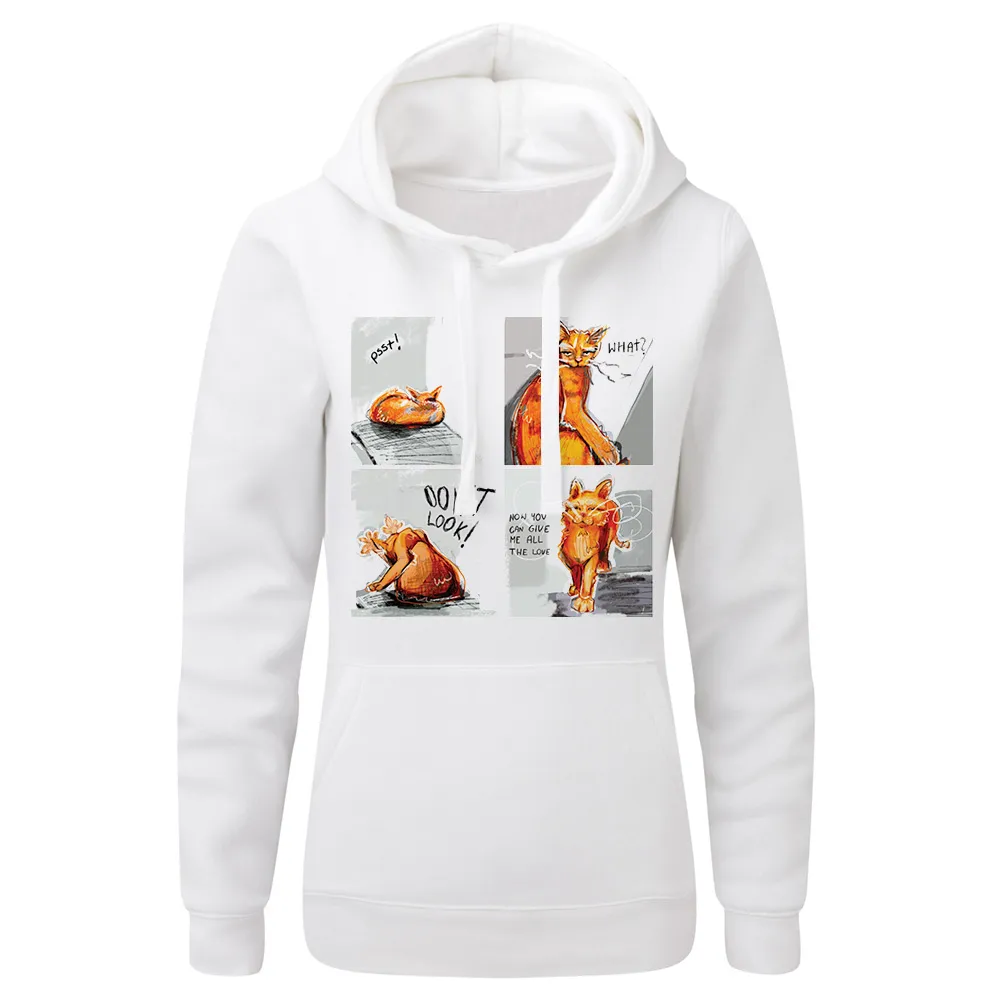 Bluza damska z kapturem Dzień kota komiks