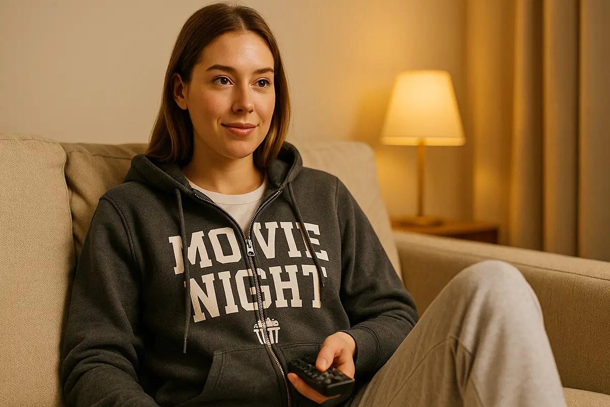 bluza rozpinana, stylizacja ze spodniami dresowymi