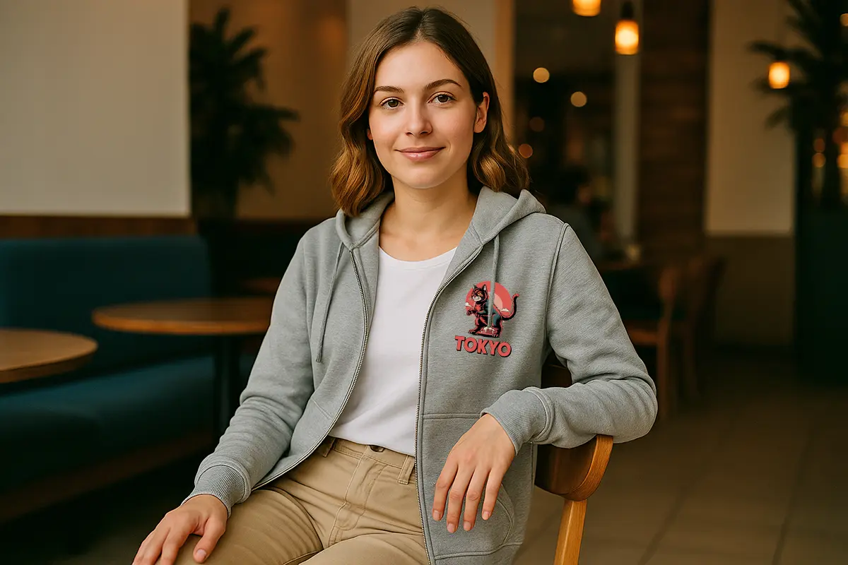 bluza rozpinana, stylizacja z t-shirtem i spodniami chino