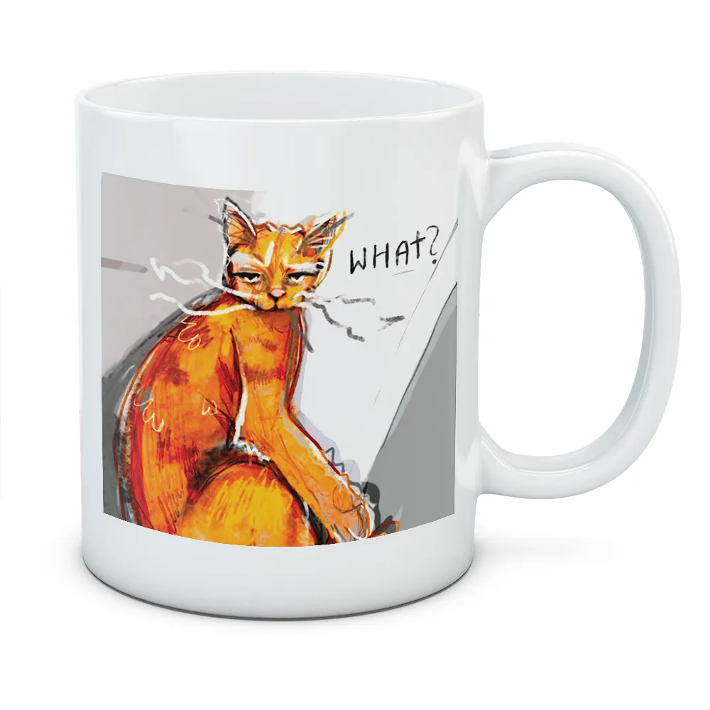 Kubek Dzień kota what - kolor biały