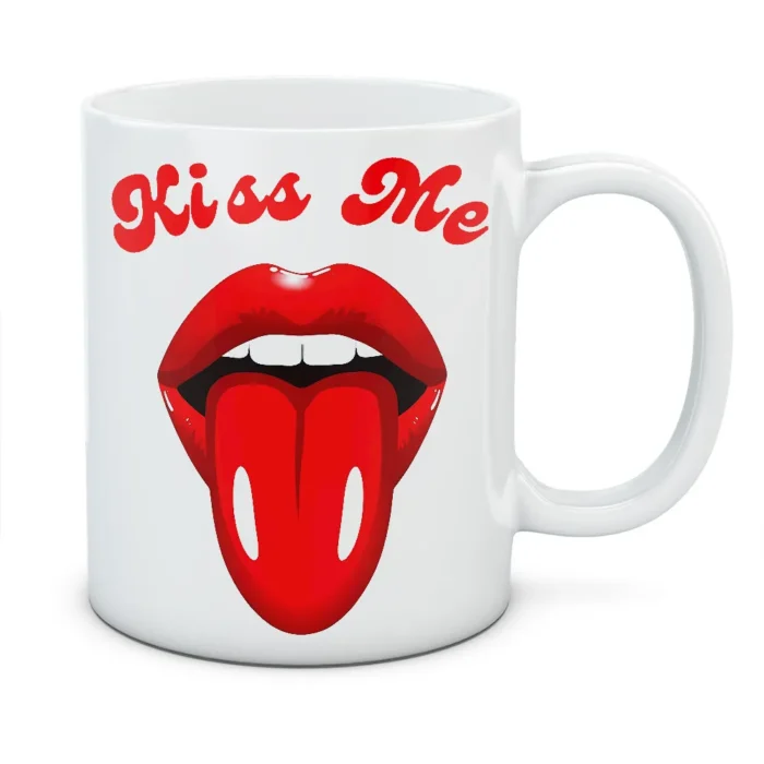 Kubek Kiss me - kolor biały