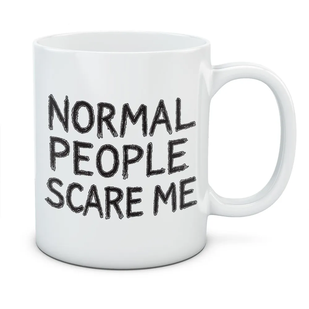 Kubek Normal people scare me - kolor biały